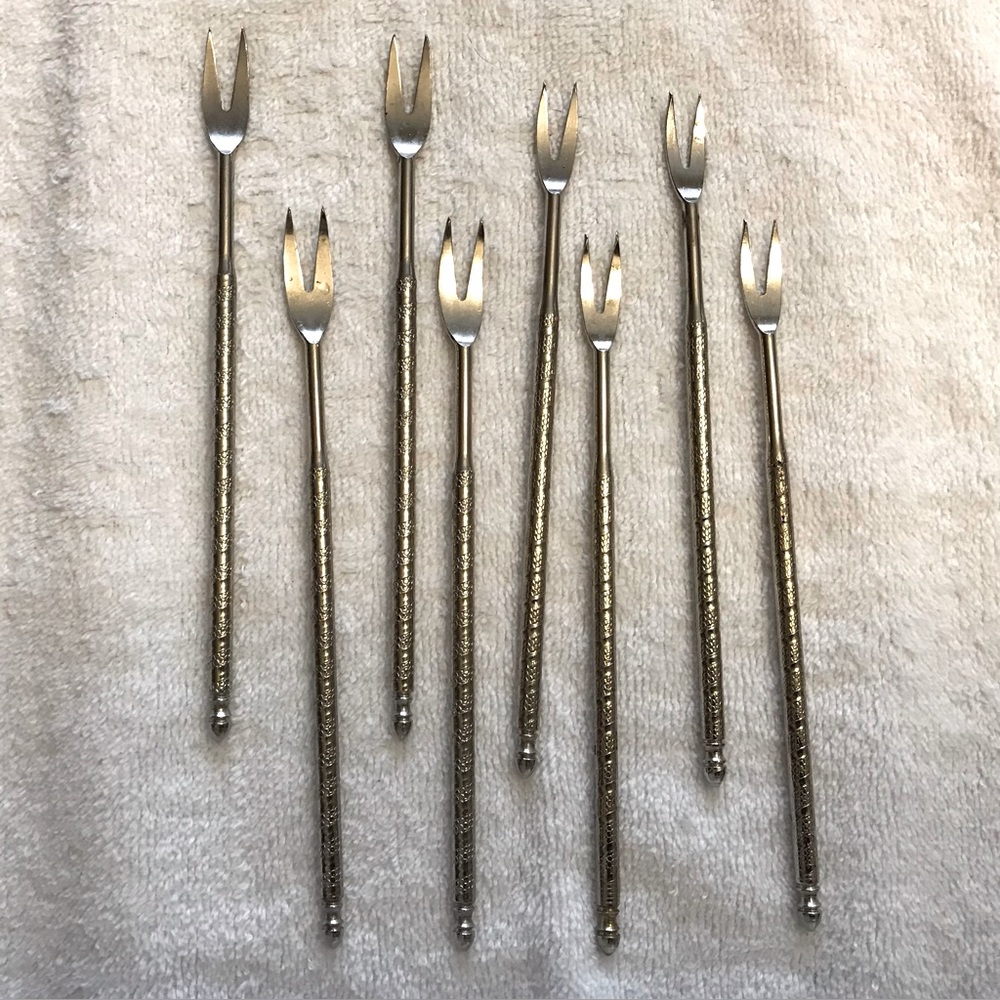 8-Piece Stainless Steel Fruit Forks, 5.12Inch Cheese Salad Fruit Tasting Forks